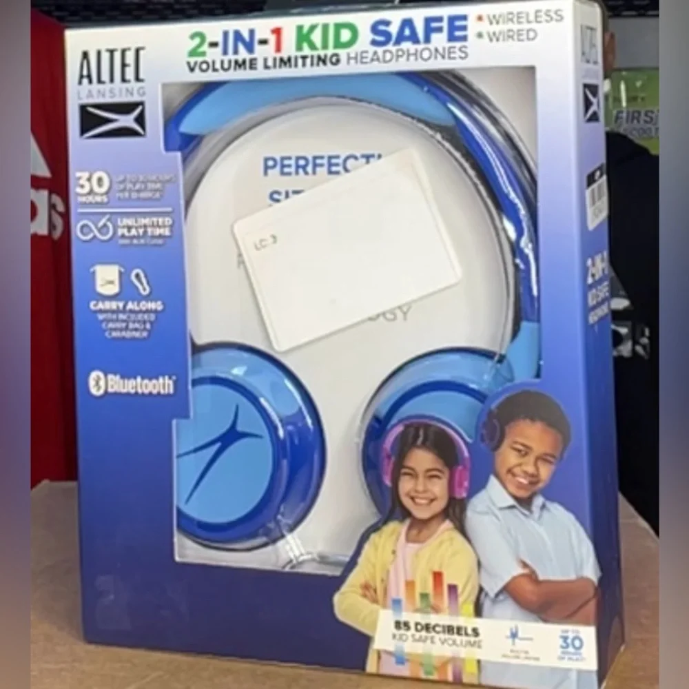 Altec Lansing KID SAFE 2-IN-1 Headphones--On-Ear-Bluetooth Wireless- Wireless